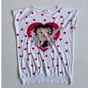 Vtg 80s BETTY BOOP Sleeveless AOP Womens Top / JANE COLBY / Sz M / Retro Cartoon
